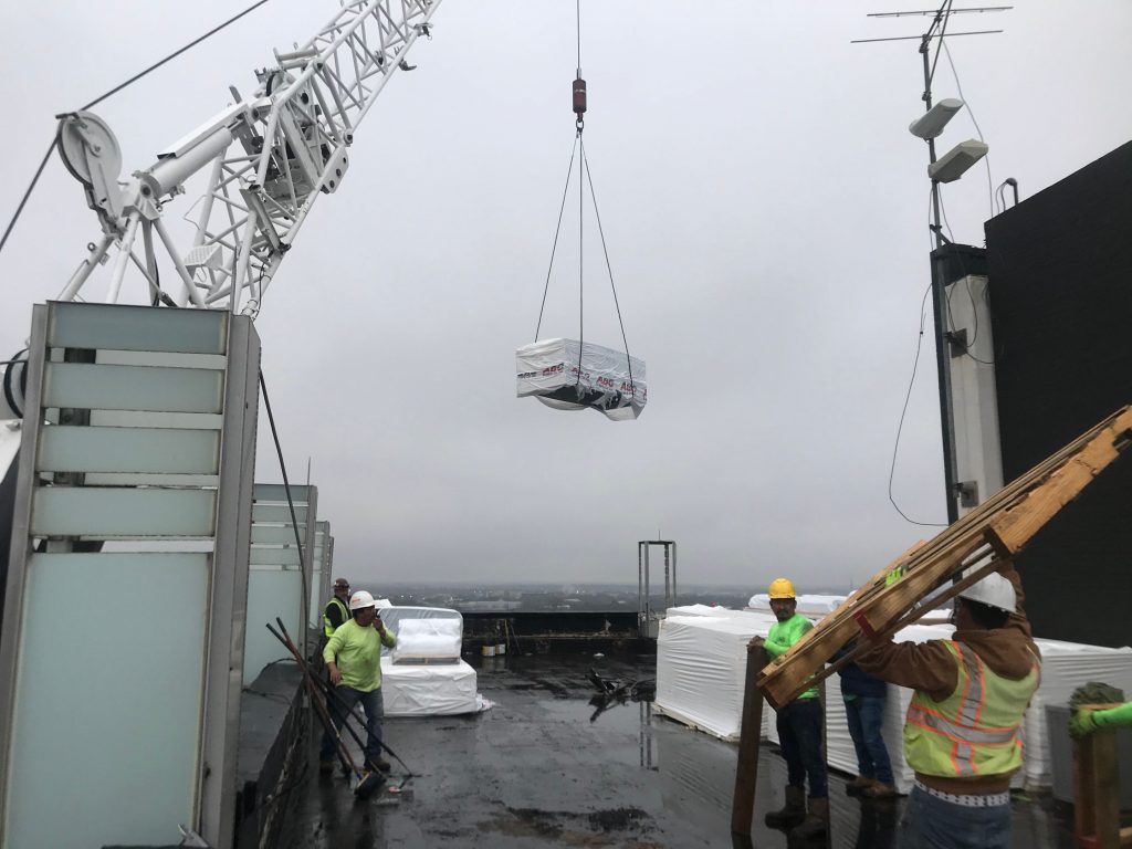 Loading Materials onto the Roof
