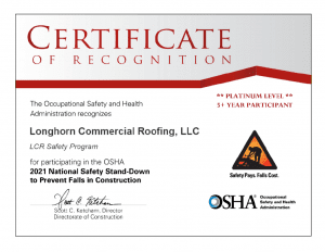 OSHA Stand Down Certificate